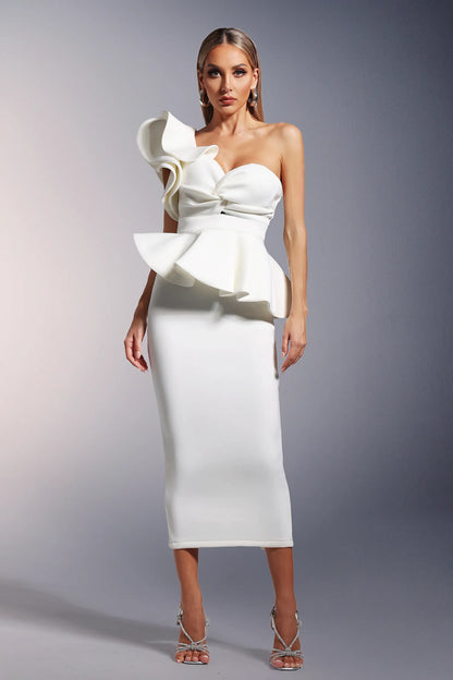 LLstyle White Sculpted Elegance Dress