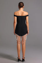 Éloïse Off-Shoulder Black Mini Dress