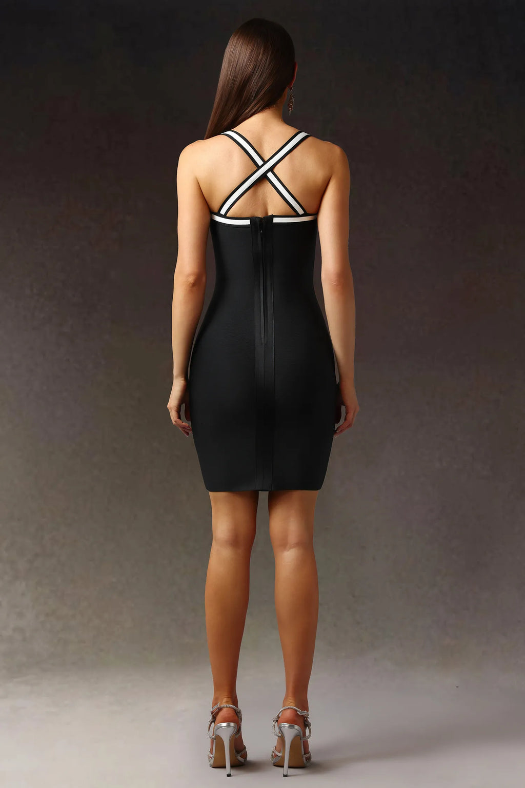LLstyle Black Contrast Strap Bodycon Dress