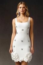Dream Floral Embellished Sculpt Mini Dress