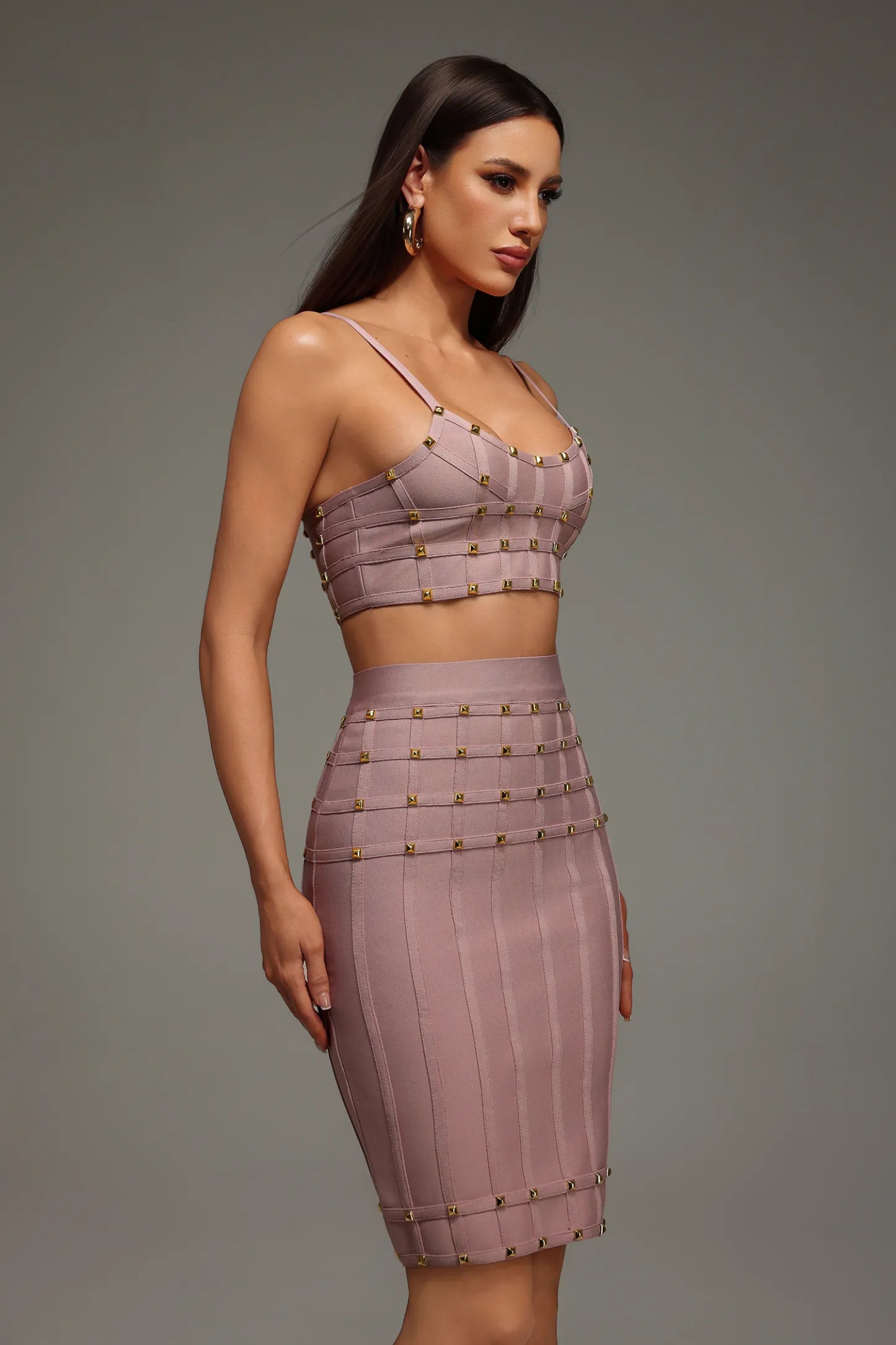 LLstyle Riveted Bandage Two-Piece Set
