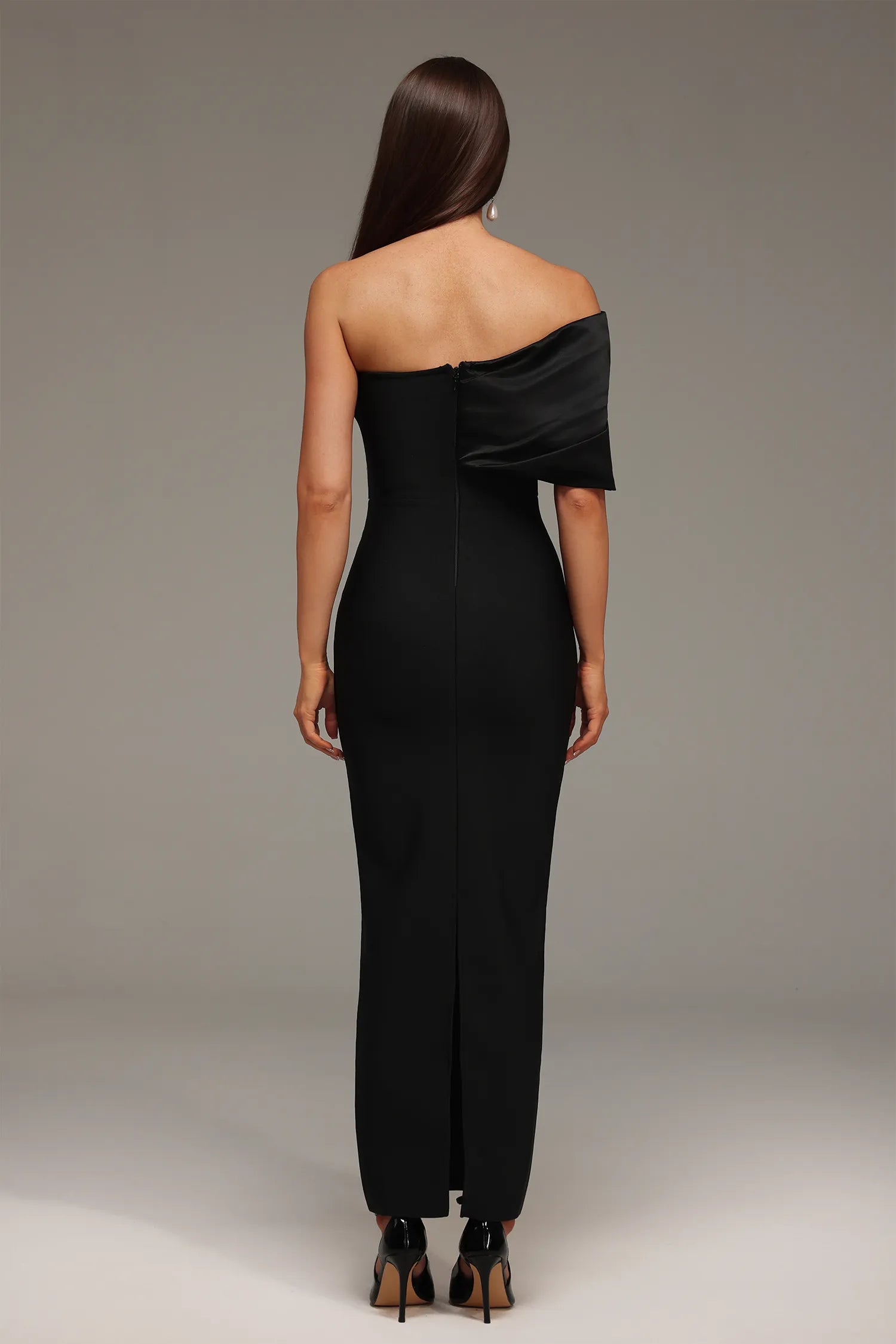 LLstyle Off-Shoulder Black Evening Gown Dress
