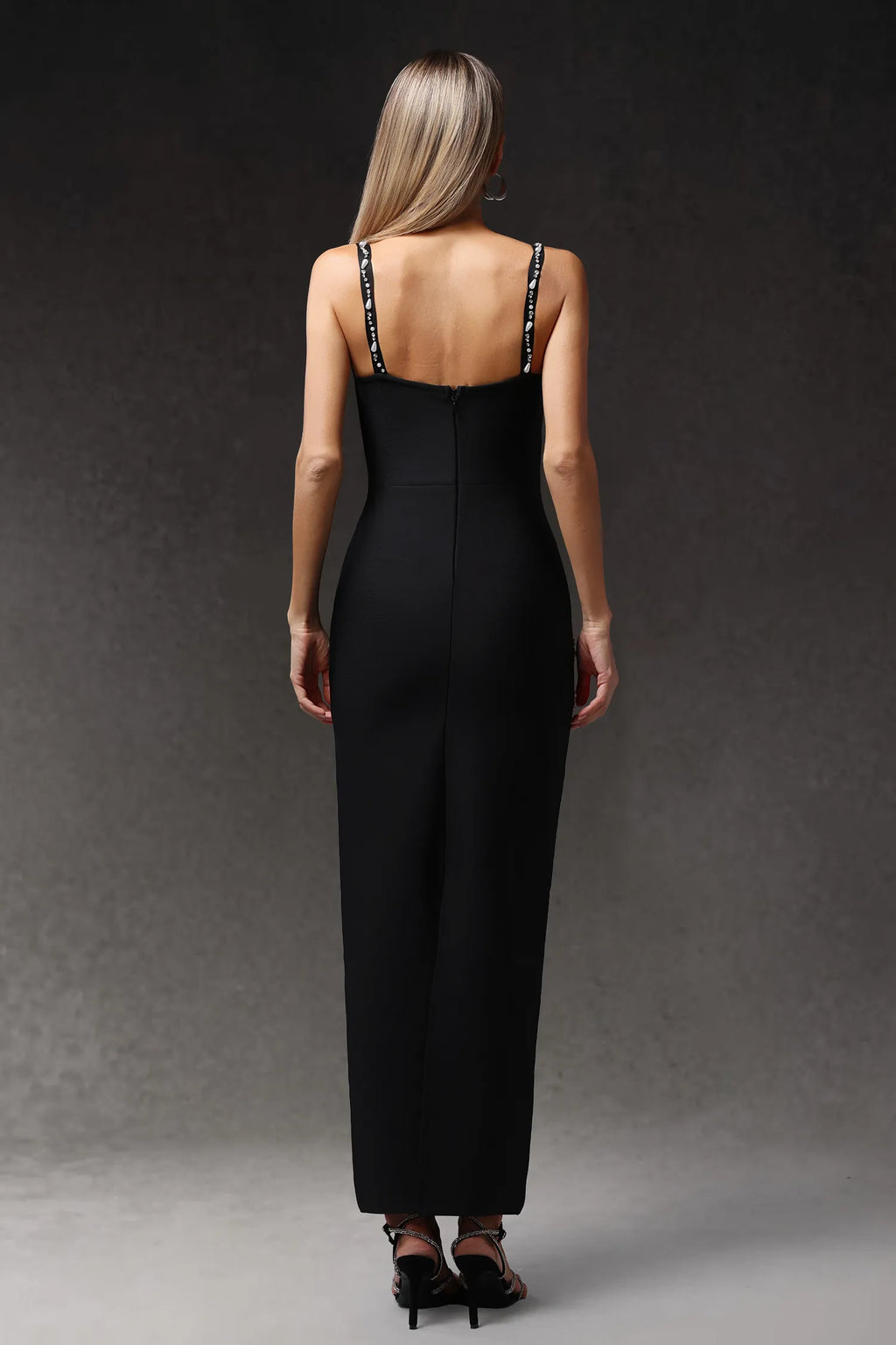 LLstyle Sparkling Noir Embellished Gown