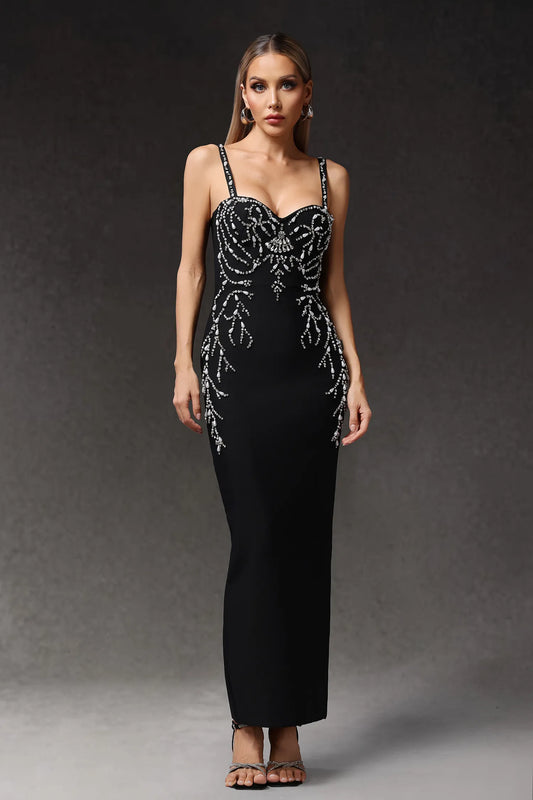 LLstyle Sparkling Noir Embellished Gown