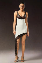 Wynter Asymmetry Lace-Trim Dress