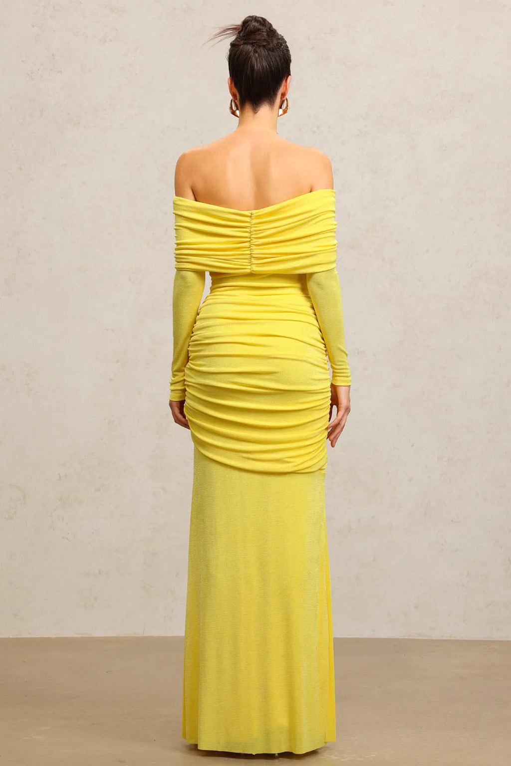 LLstyle Draped Off-Shoulder Ruched Maxi Dress