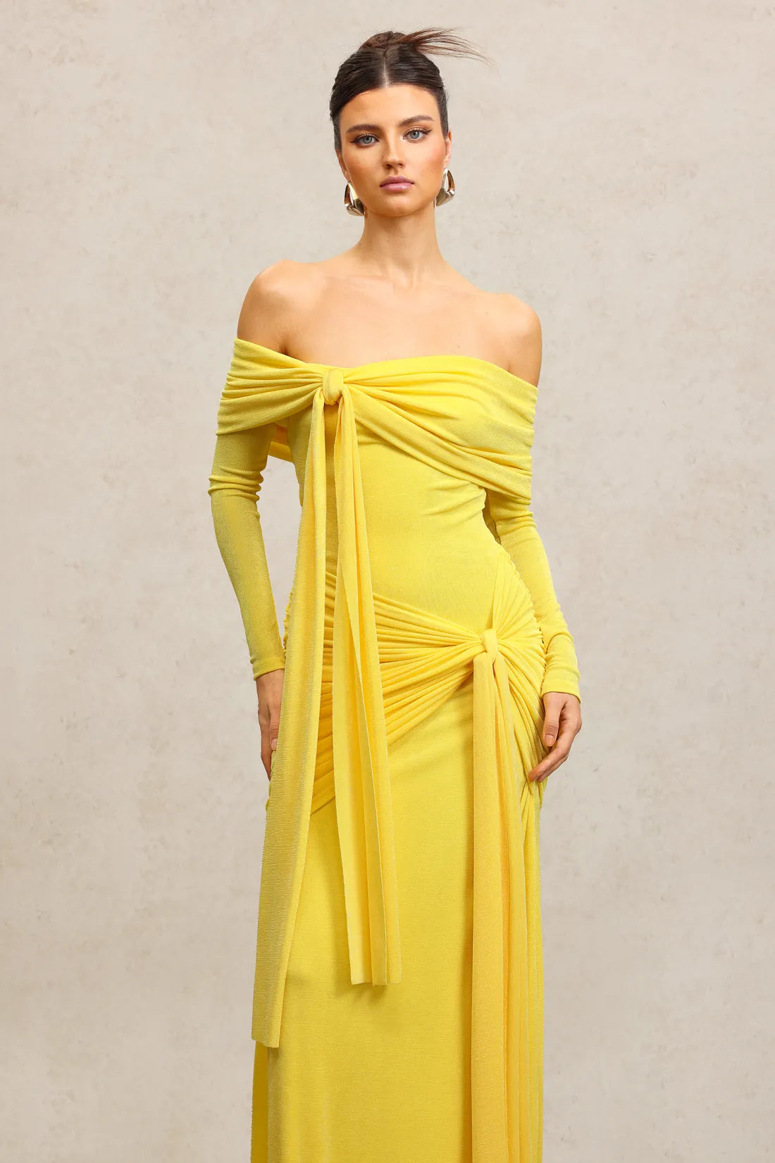 LLstyle Draped Off-Shoulder Ruched Maxi Dress