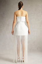 Stormi Fringe Elegance Strapless Gown