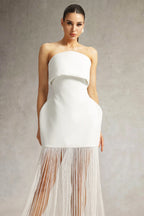 Stormi Fringe Elegance Strapless Gown