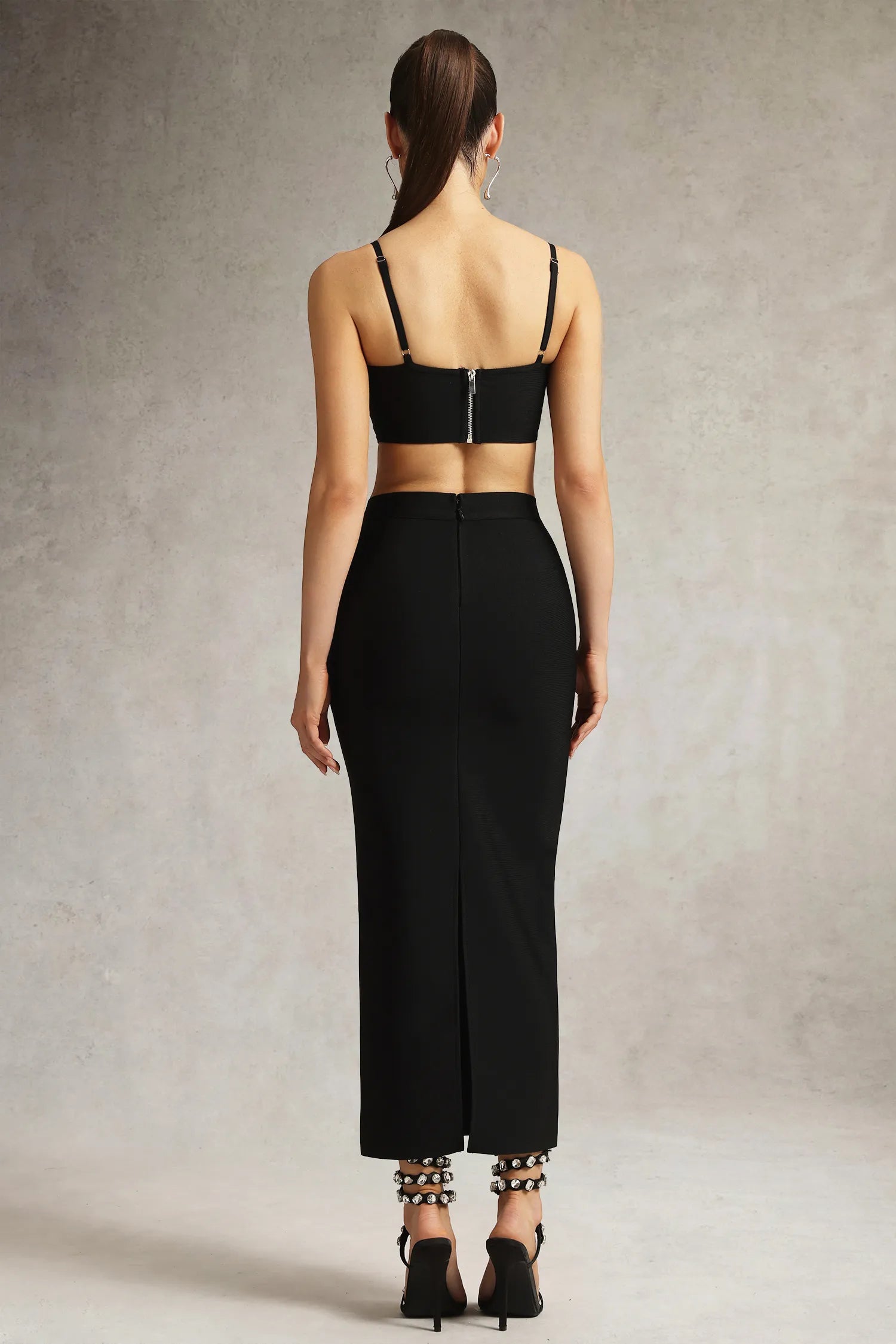 LLstyle Floral Appliqué Two-Piece Midi Set