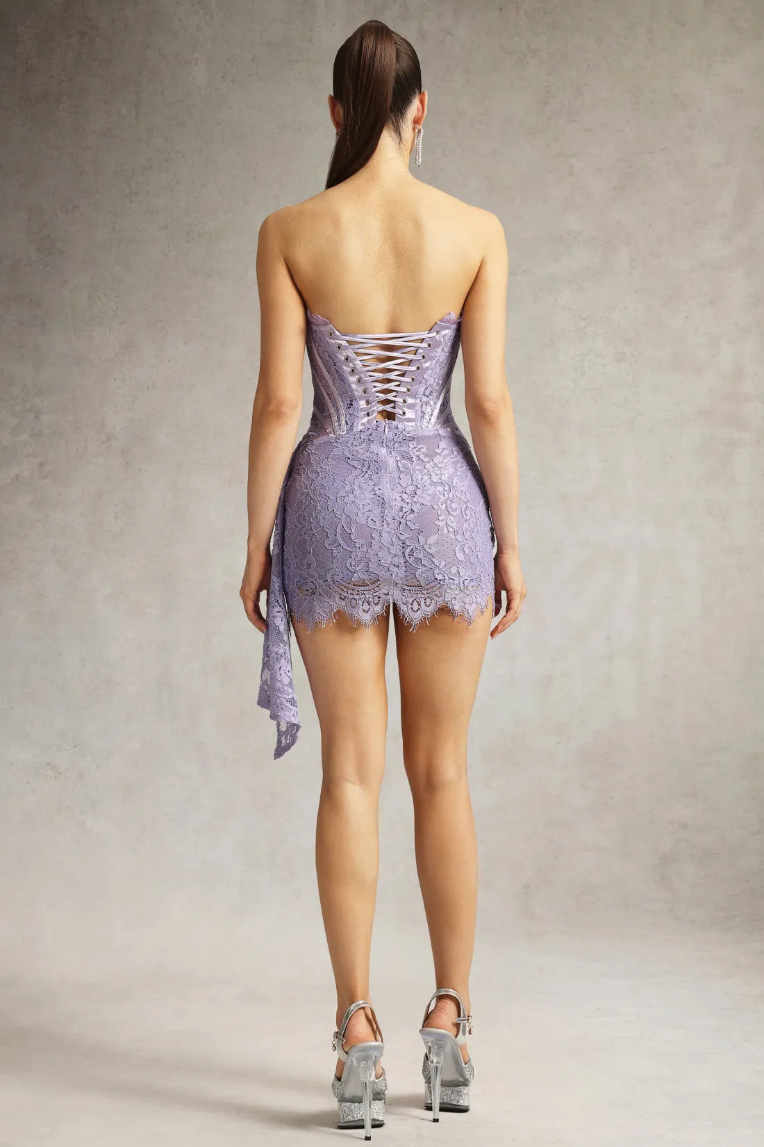 LLstyle Lavender Lace Corset Mini Dress