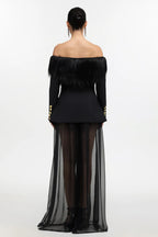 SZA Midnight Elegance Sheer Blazer Gown