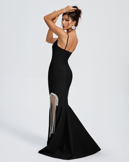 LLstyle Elegant Black Mermaid Gown