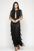 Black Fringe Elegance Dress