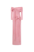 LLstyle Rose Drape Off-Shoulder Couture Maxi Gown