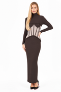 Azélia Sculpted Corset Maxi Dress
