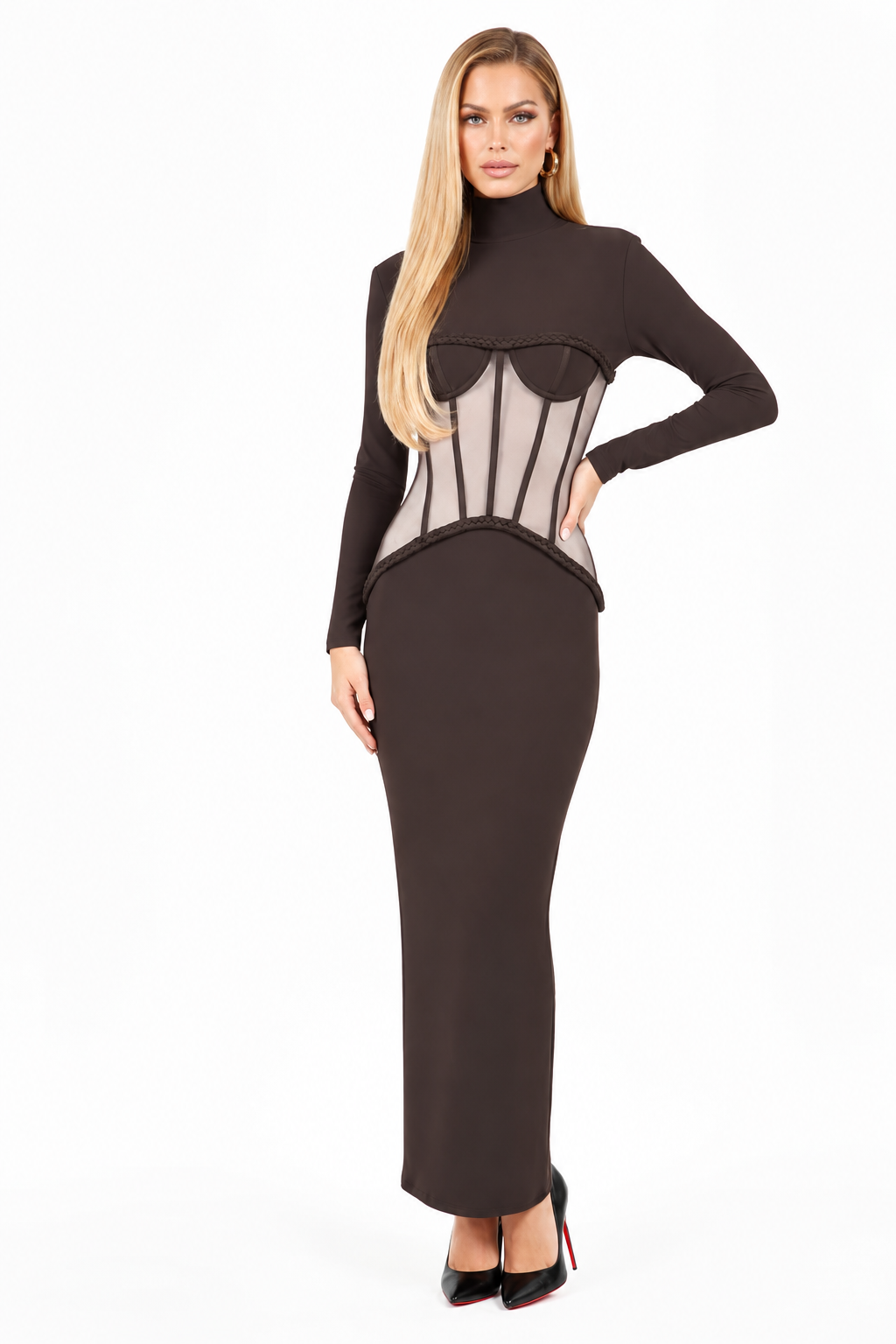 Azélia Sculpted Corset Maxi Dress