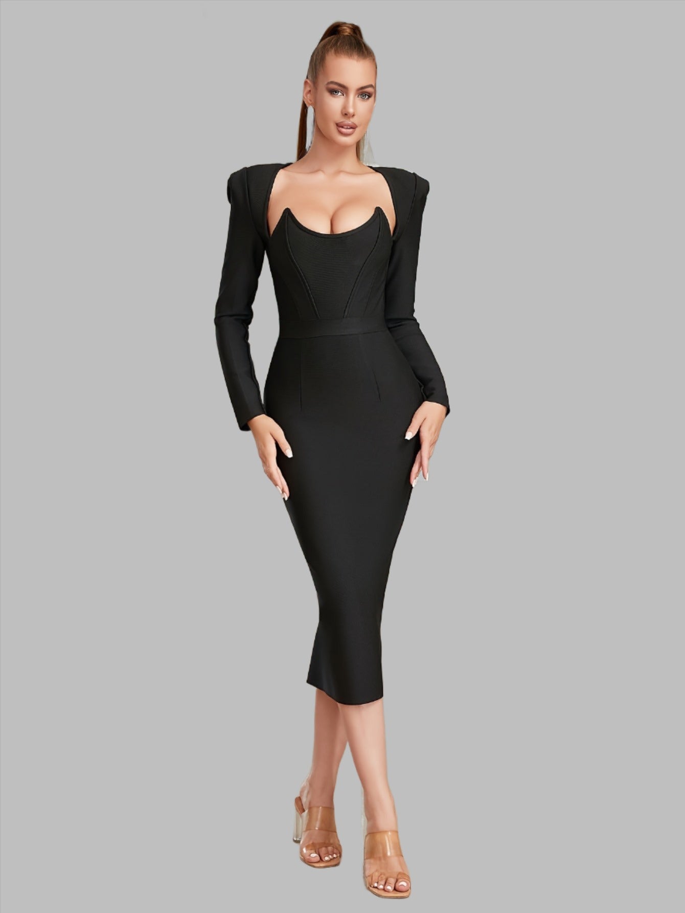 LLstyle Bodycon Solid Asymmetrical Dress