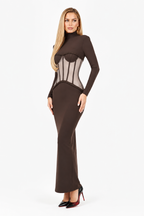 Azélia Sculpted Corset Maxi Dress