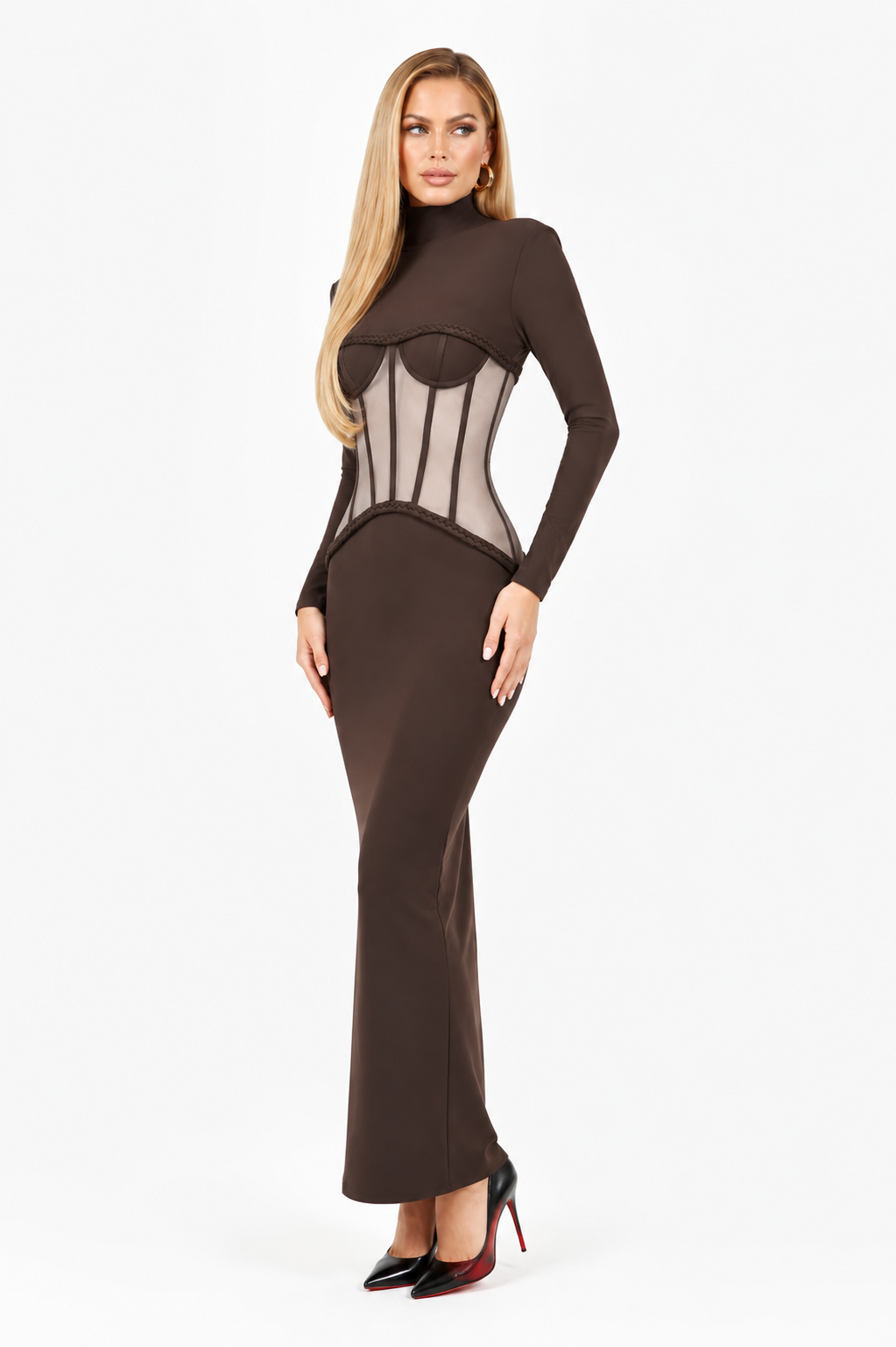 Azélia Sculpted Corset Maxi Dress