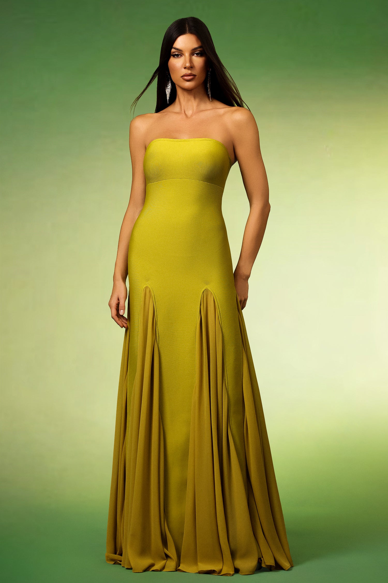 LLstyle Strapless Flowing Maxi Dress