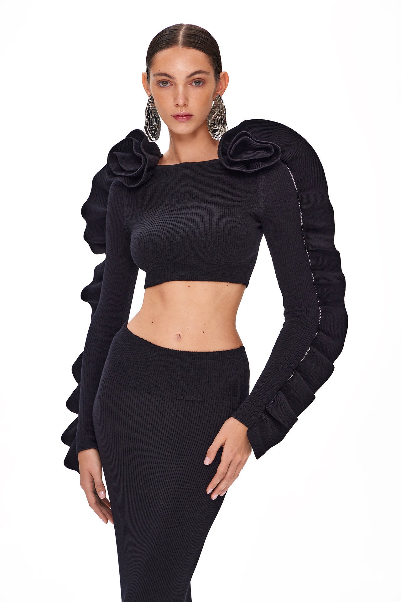 LLstyle Noir Sculpt Two-Piece Maxi Set