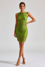 Shimmer Ruched Mini Dress