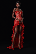 Lace Corset High-Low Gown