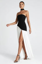 Elara Black & White Maxi Dress
