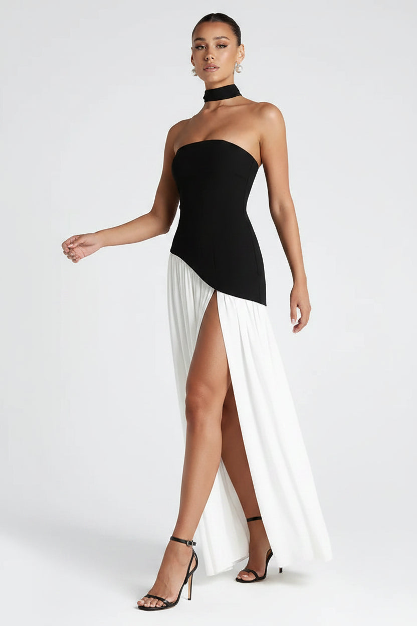 LLstyle Black & White Maxi Dress