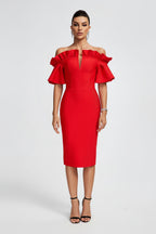 Aubrielle Off-Shoulder Ruffle Dress