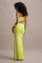 One-Shoulder Draped Cutout Evening Gown