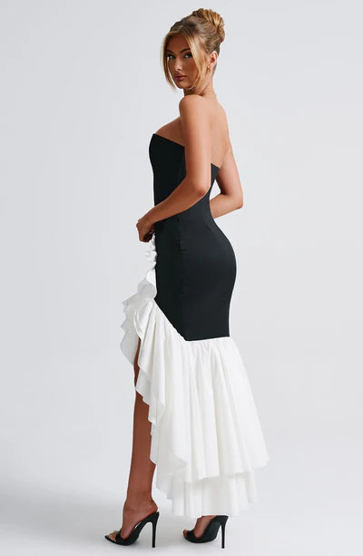 LLstyle Strapless Ruffle Maxi Dress