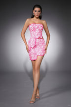 Nora Strapless Asymmetrical Mini Dress