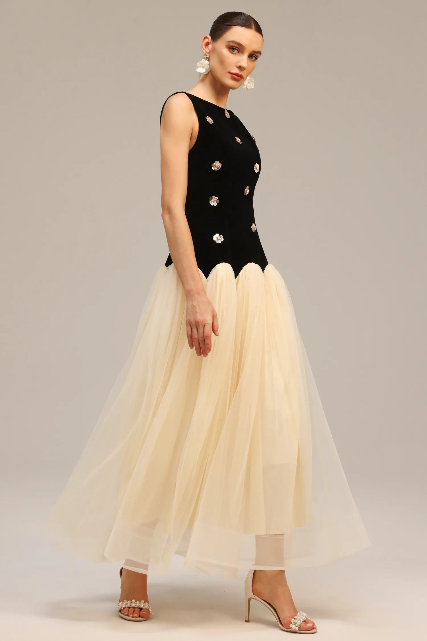 LLstyle Embellished Tulle Midi Dress