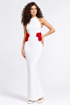 Emmy Ivory Open-Back Dress