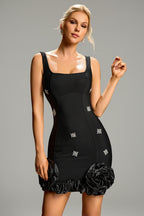 Veronica Crystal Floral Hem Mini Dress