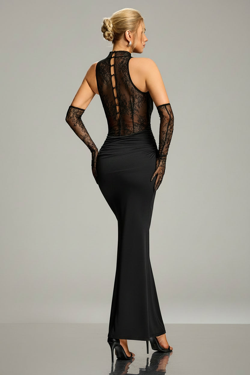 Lulus Lace Glove Ruched Evening Gown