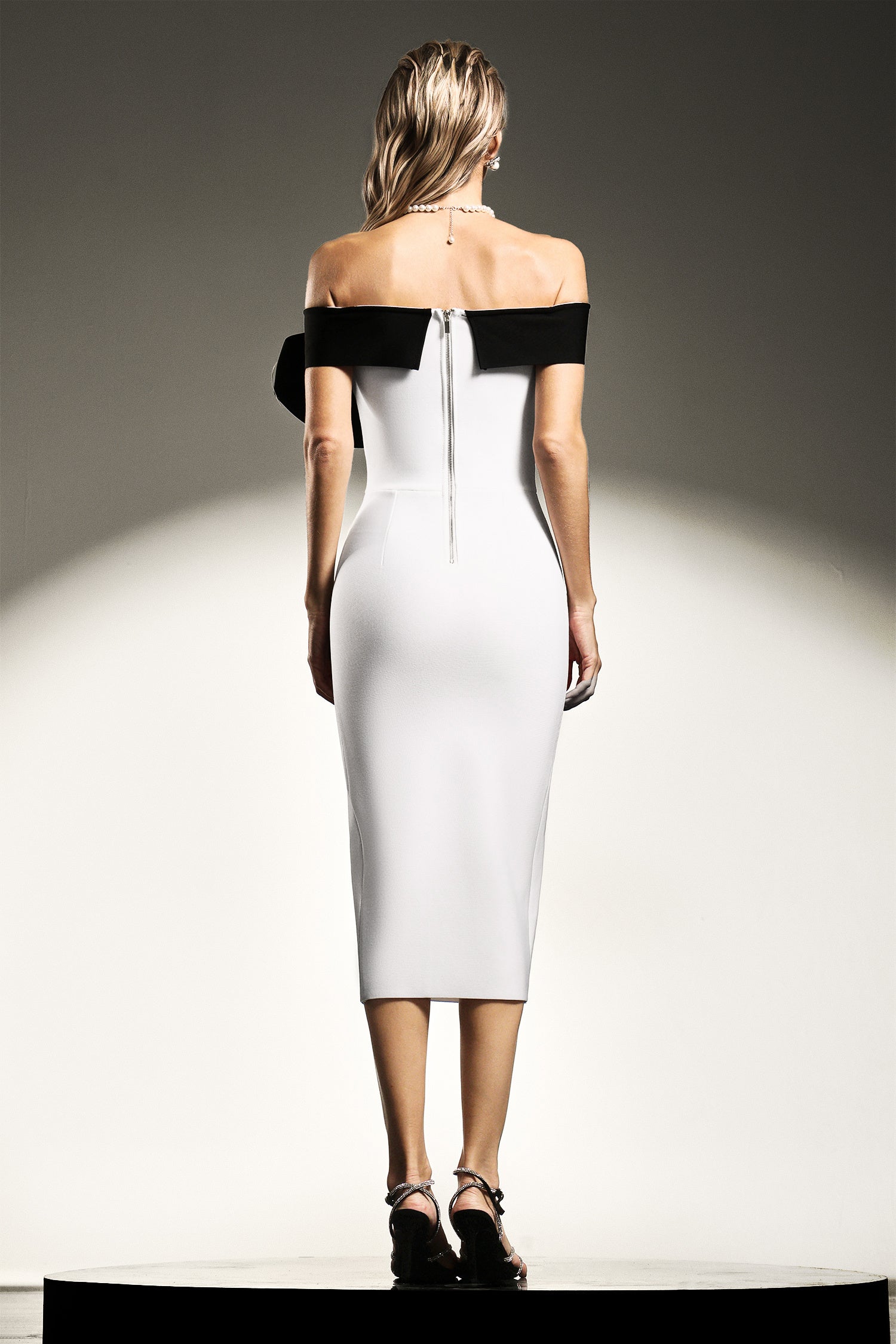 LLstyle Off-Shoulder Bow Midi Dress