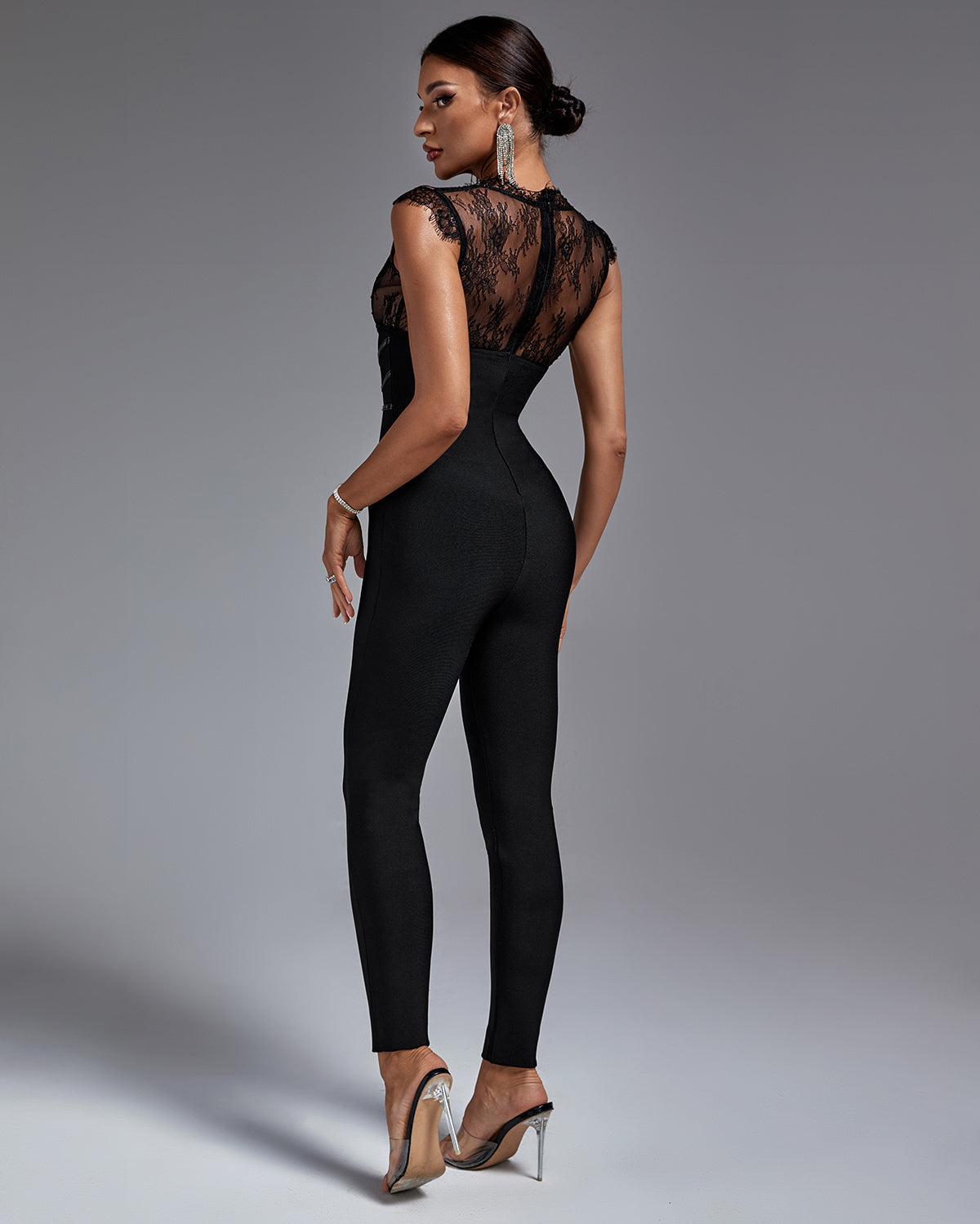 LLstyle Black Lace Detail Jumpsuit