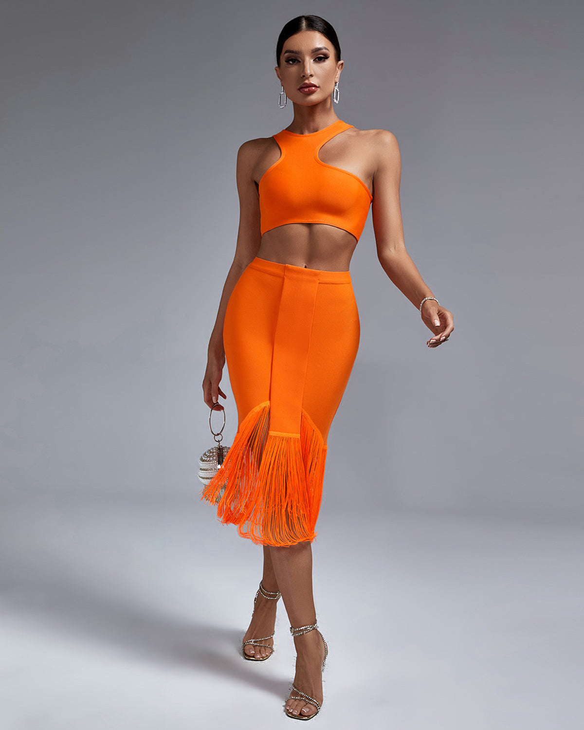 LLstyle White Choker Neck Bodycon Dress