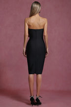 Inez Oversized Bow Strapless Midi Dress