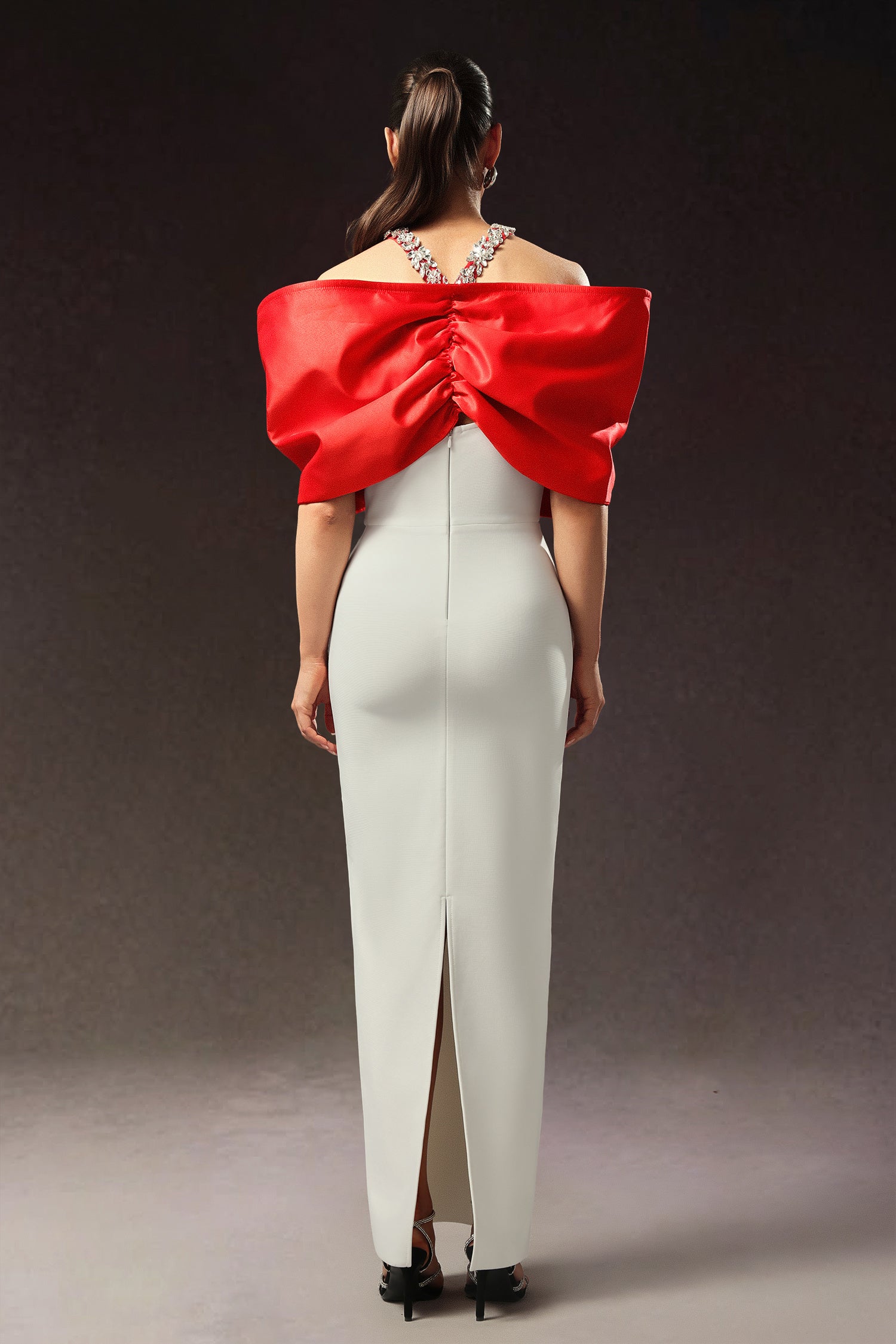 LLstyle Bow-Accent Off-Shoulder Maxi Dress