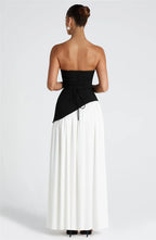 Elara Black & White Maxi Dress