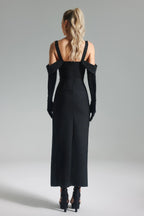 Alessandra Floral Accent High-Slit Maxi Dress