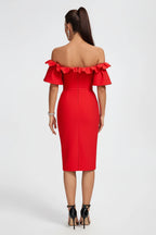 Aubrielle Off-Shoulder Ruffle Dress