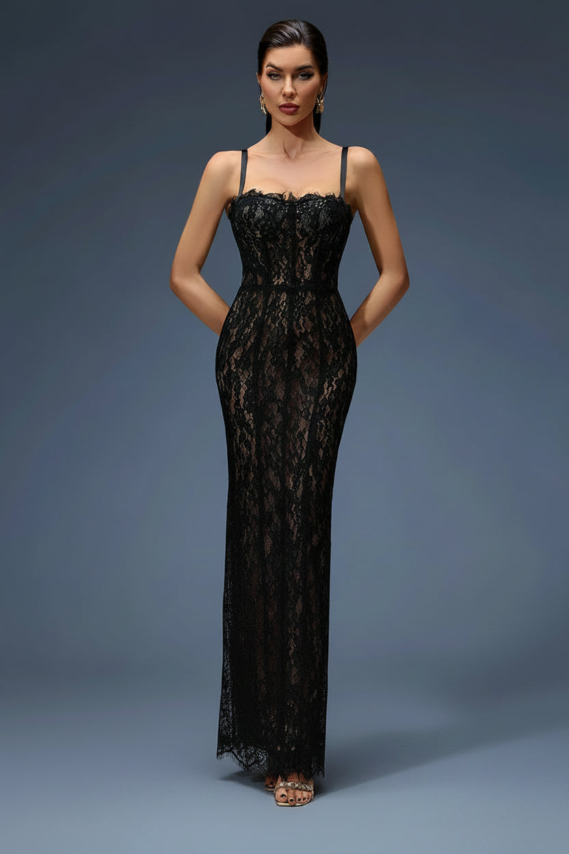 Layla Midnight Lace Gown