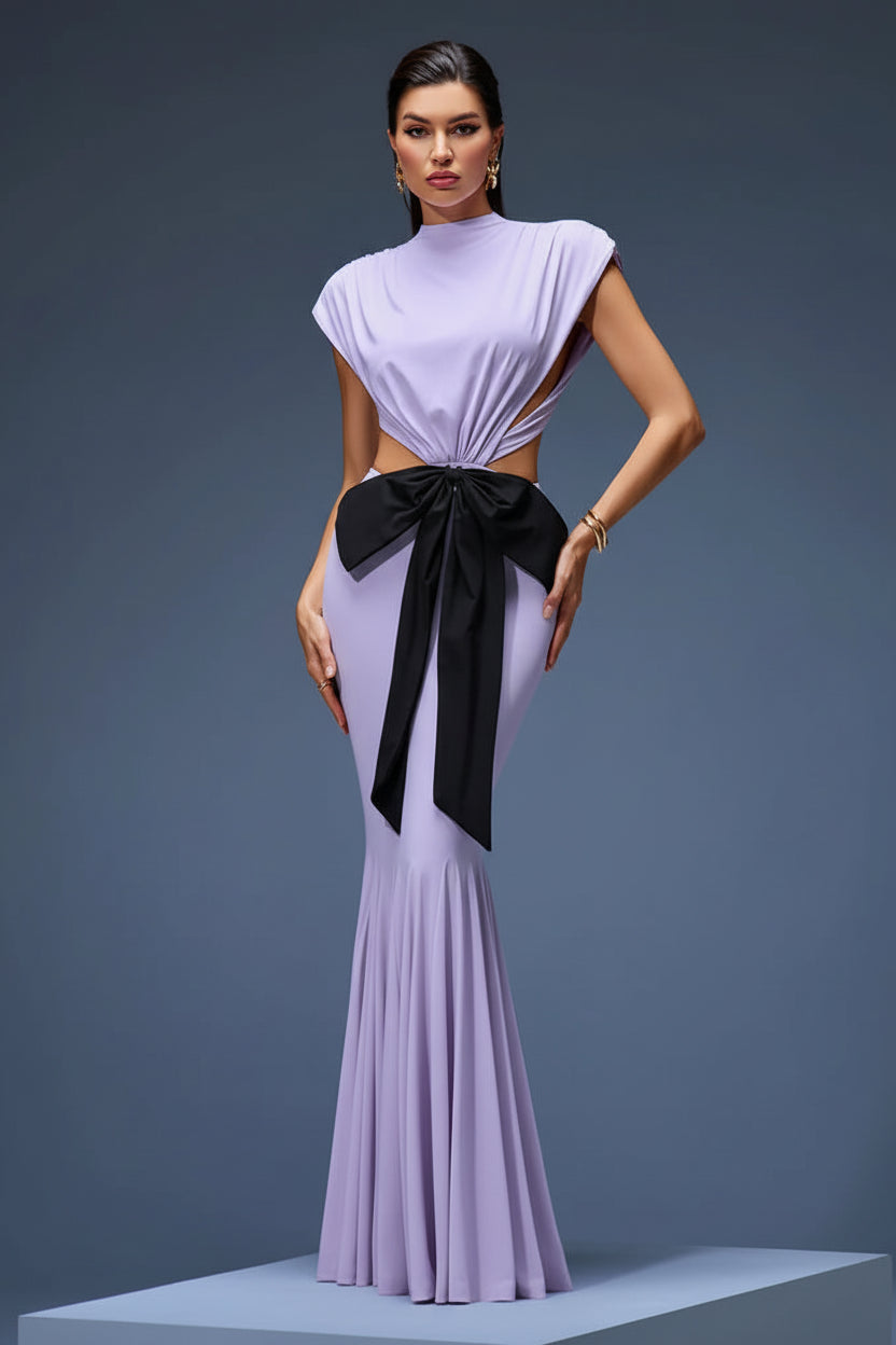 LLstyle Draped Bow Maxi Dress