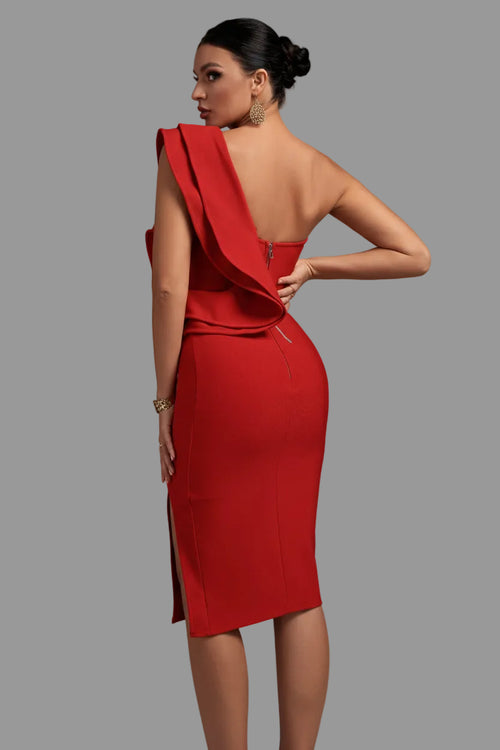 LLstyle Ruffle One-Shoulder Dress