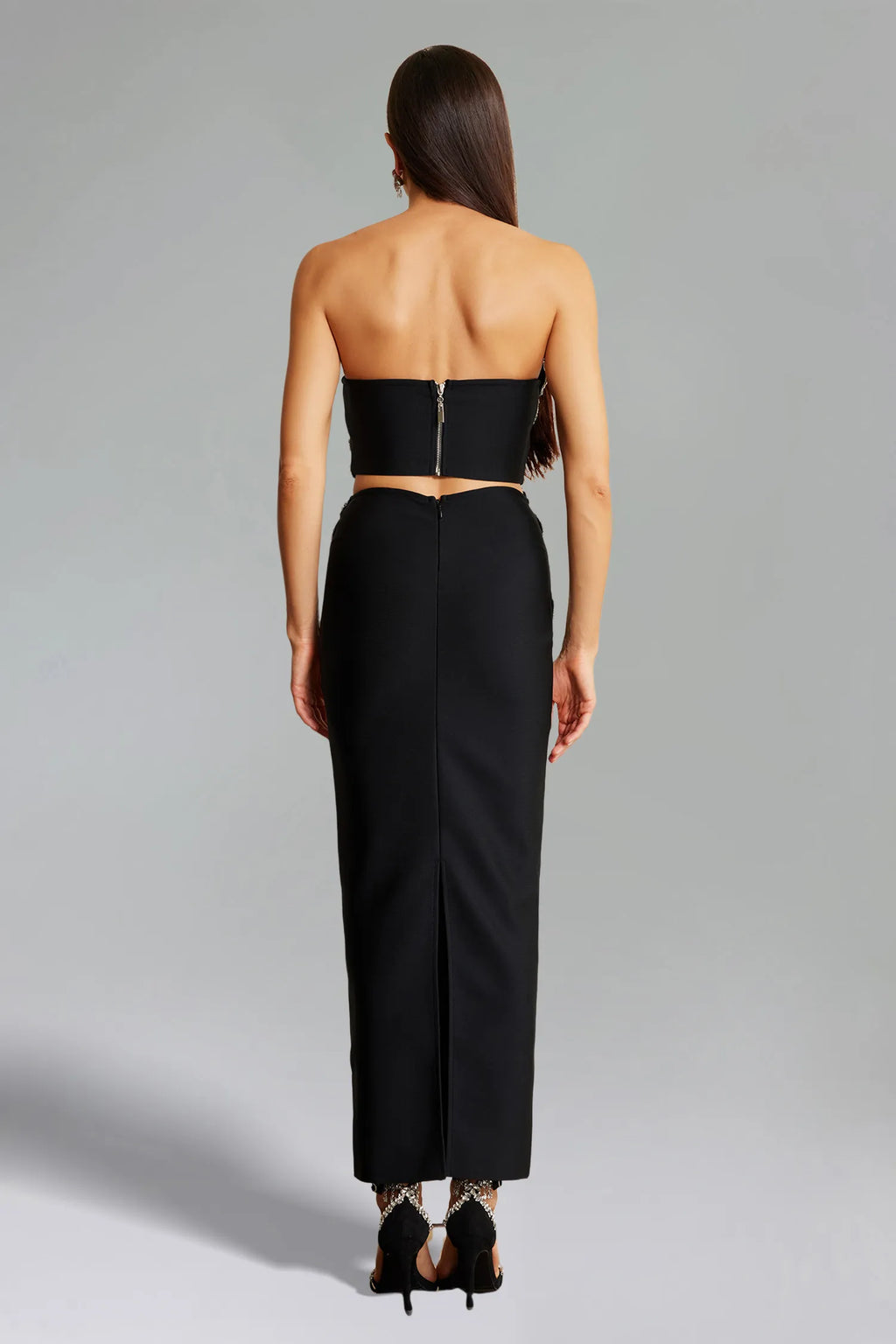 LLstyle Strapless Sequin Lace Mini Dress